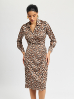 Платье миди Ребекка бежевый принт