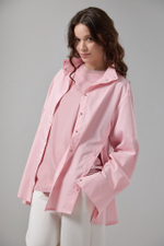 Рубашка оверсайз трансформер розовая