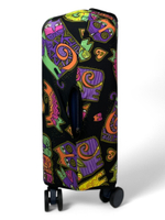 Чехол на чемодан 20", цвет чёрный/разноцветный, Коты