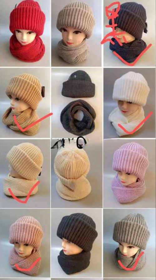 Вязаный комплект из шапки и шарфа