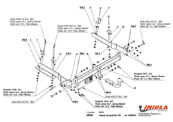 Фаркоп IMIOLA H.008 Honda Accord седан/универсал CG, CH 1998-2003(паспорт и сертификат в комплекте)(без электрики)