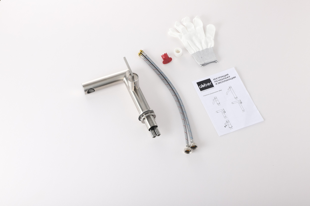 Смеситель ABBER Perfekte 316 AF8A10BST для раковины, сталь брашированная