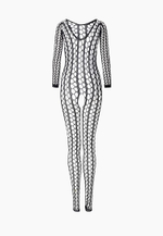 Ажурный комбинезон с тонкими вертикальными полосками