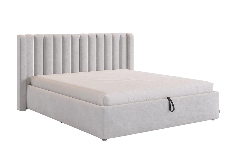 Кровать с подъемным механизмом Ева 160х200 см (галька,графит,капучино,крем,латте,мята,пудра,топаз (велюр))