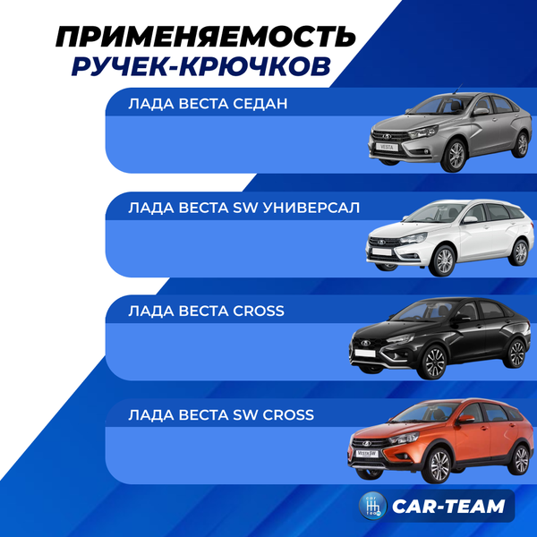 Крючки ручек открывания дверей (внутренние) на Лада Веста, серебристые