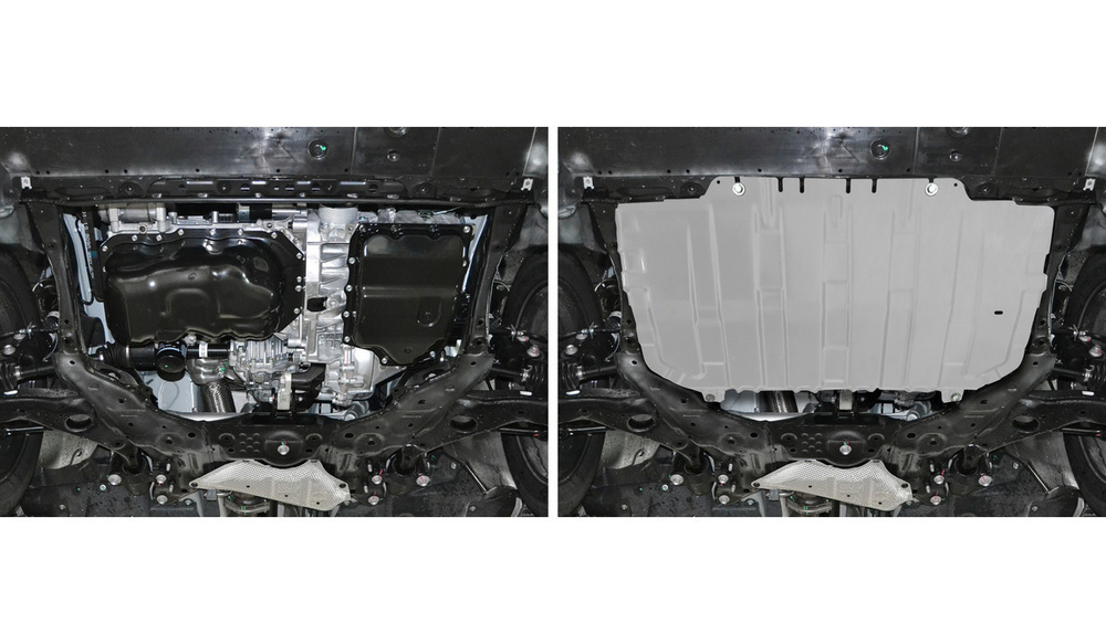 Защита картера и КПП AutoMax для Mazda 3 BM (V - 1.5; 1.6; 2.0) 2013-2018/Mazda 6 GJ (V - 2.0; 2.5) 2012-2018 2018-н.в./Mazda CX-5 I, II (V - 2.0; 2.5) 2011-2017 2017-н.в./Mazda CX-9 II (V - 2.5) 2016-н.в., алюминий 2.5 мм, с крепежом, штампованная, AM333.3825.1