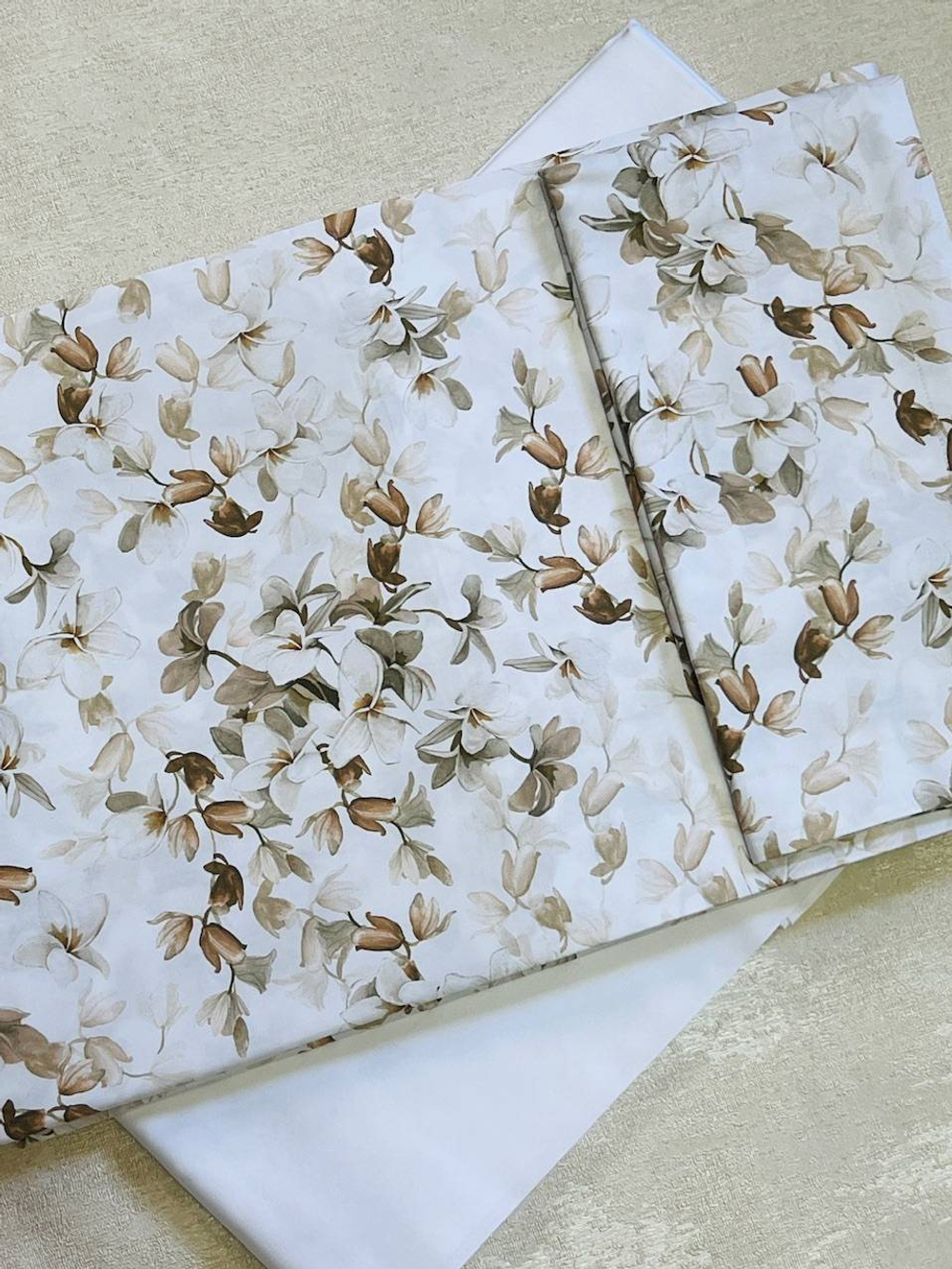 Постельное белье 2 спальное евро Mirabello Arbor бежевое