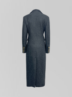 Пальто приталенное на золотых пуговицах с карманами