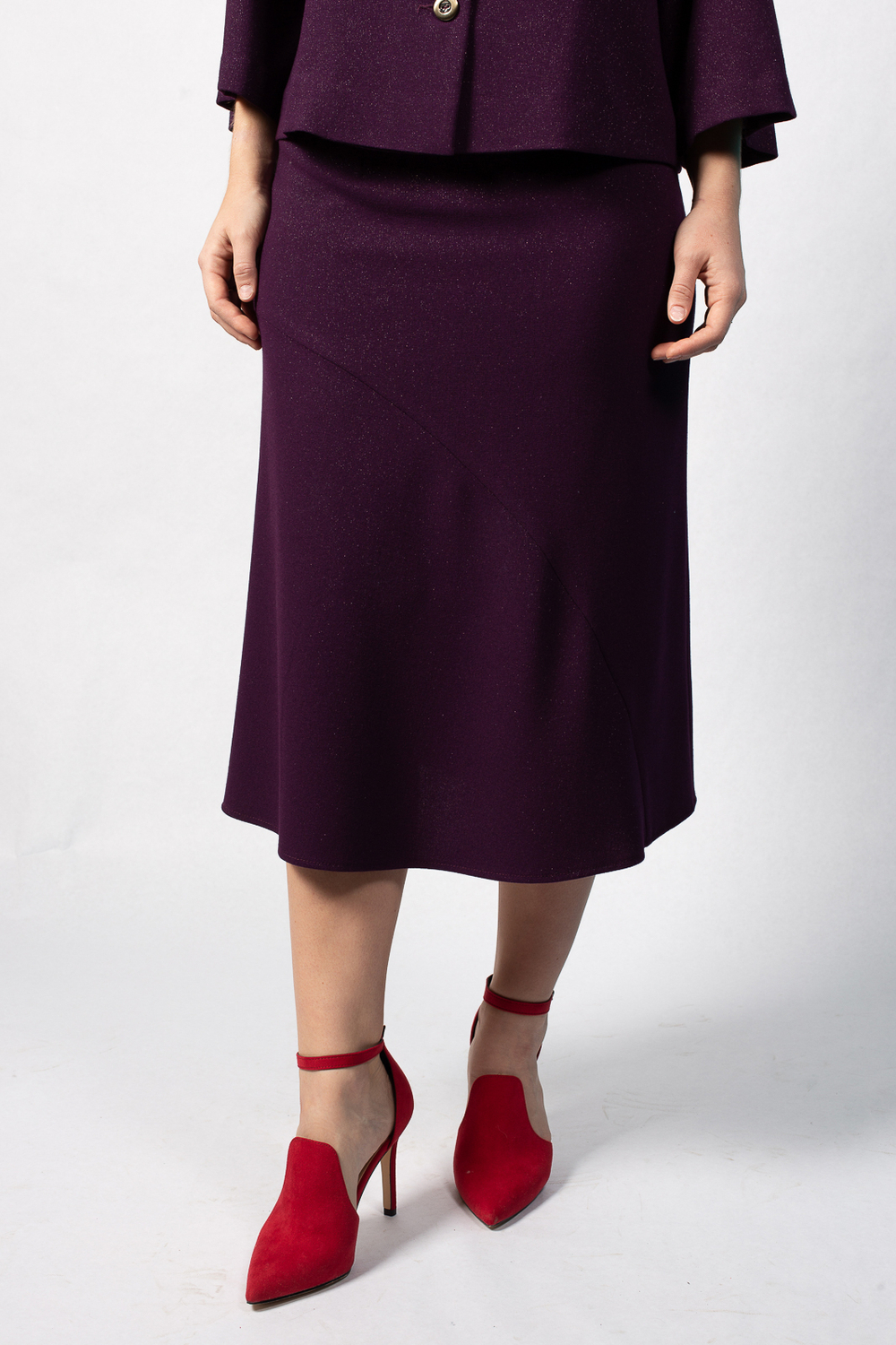 Расклешенная юбка 3041ЛЕ, слива #75С013041ЛЕ