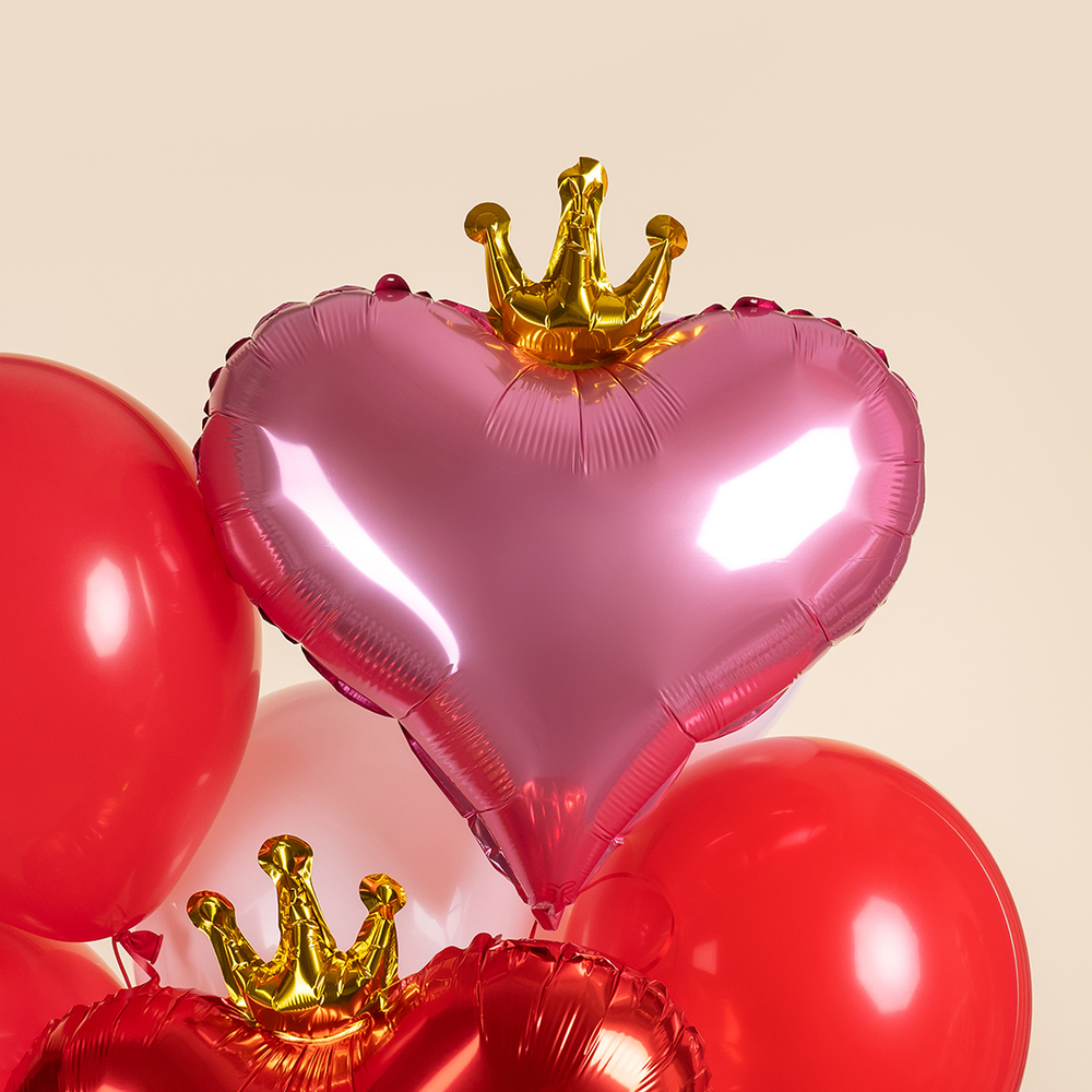 Фольгированный шар-фигура «Сердце в золотой короне», 56 см