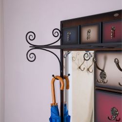 Вешалка настенная Пандора 4 Орех Mix (зеркало слева)