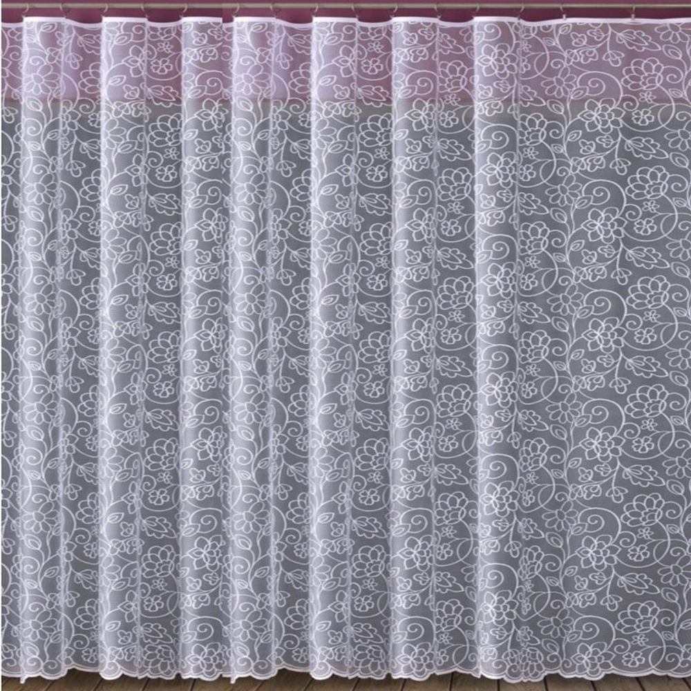 Занавеска "Ф. 619102" на шторной ленте, цвет белый, Польша.