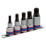 KING TONY (4105PR) Набор торцевых насадок 1/2", SPLINE, М8-М16, 5 предметов