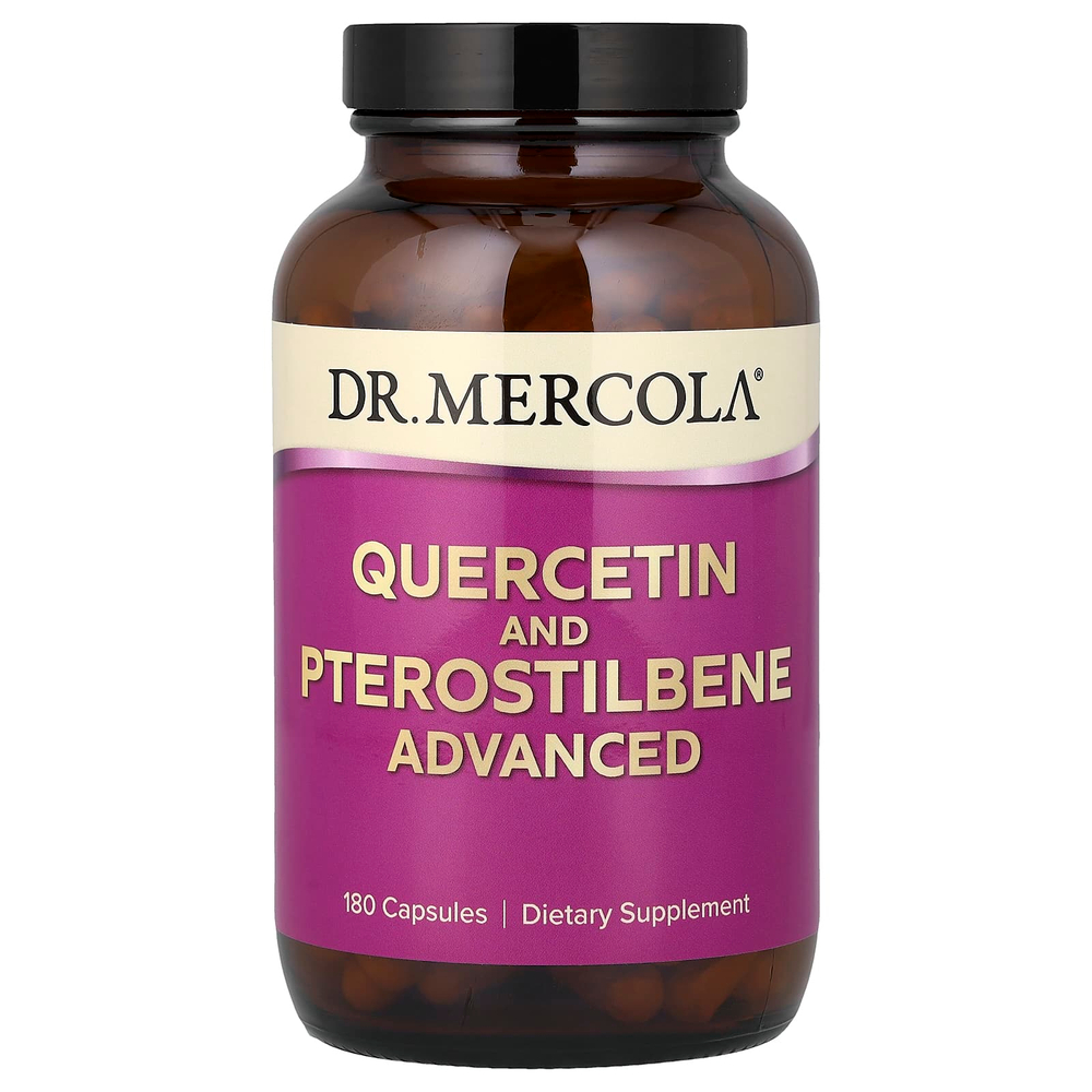 Dr. Mercola, Кверцетин и птеростильбен, улучшенный продукт, 180 капсул