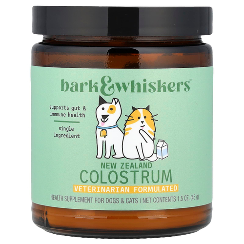 Dr. Mercola, Bark & Whiskers ™, новозеландское молозиво, для собак и кошек, 45 г (1,5 унции)