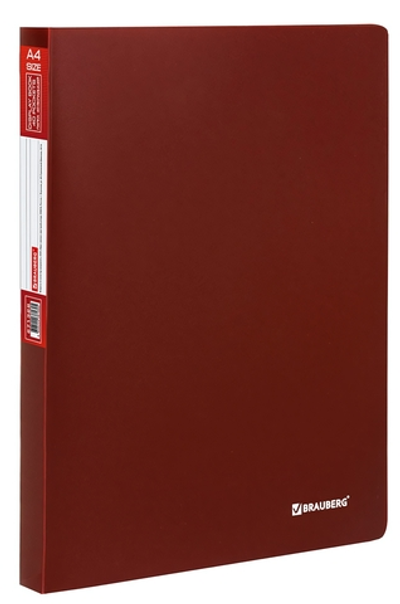 Папка А4 с 40 вкладышами "Office" 0,6мм, красная (BRAUBERG)