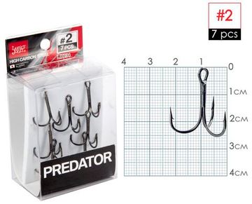 Крючки-тройники Lucky John PREDATOR LJH234 №2, 7 шт.