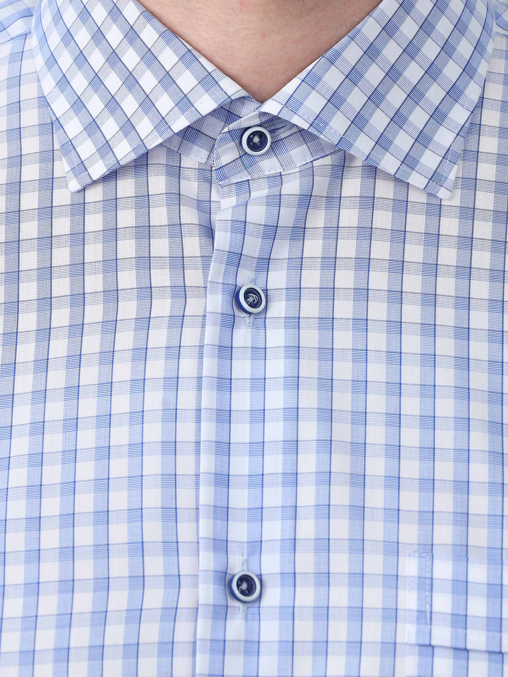 Сорочка мужская VESTER короткий рукав, клетка, бамбуковое волокно/пэ 728151 34