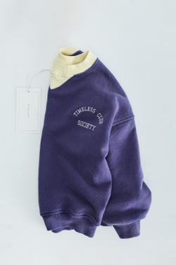 ZARA TIMELESS — ТОЛСТОВКА С ВЫШИВКОЙ, ВЫЦВЕТШИЙ СИНИЙ