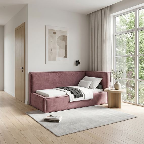 Кровать Бевер ПРАВАЯ 90 с ортопедическим основанием без ПМ Небби/Nebby 220