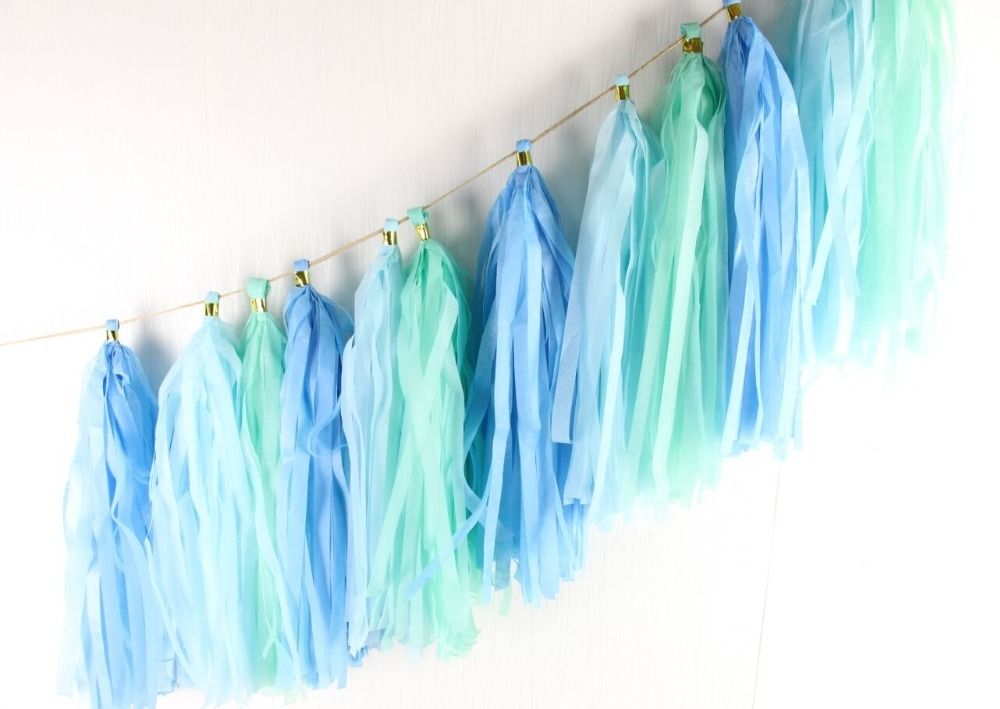 Гирлянда Тассел, Голубой, 35*12 см, 12 листов.