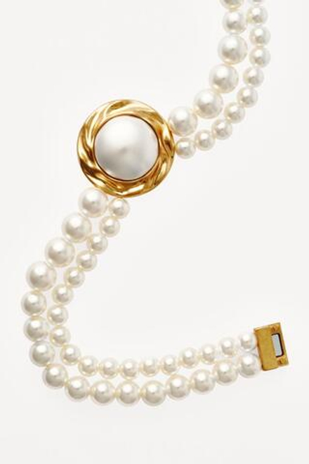 ZARA X WILLY CHAVARRIA КОЛЬЕ С ИСКУССТВЕННЫМ ЖЕМЧУГОМ, ЗОЛОТОЙ