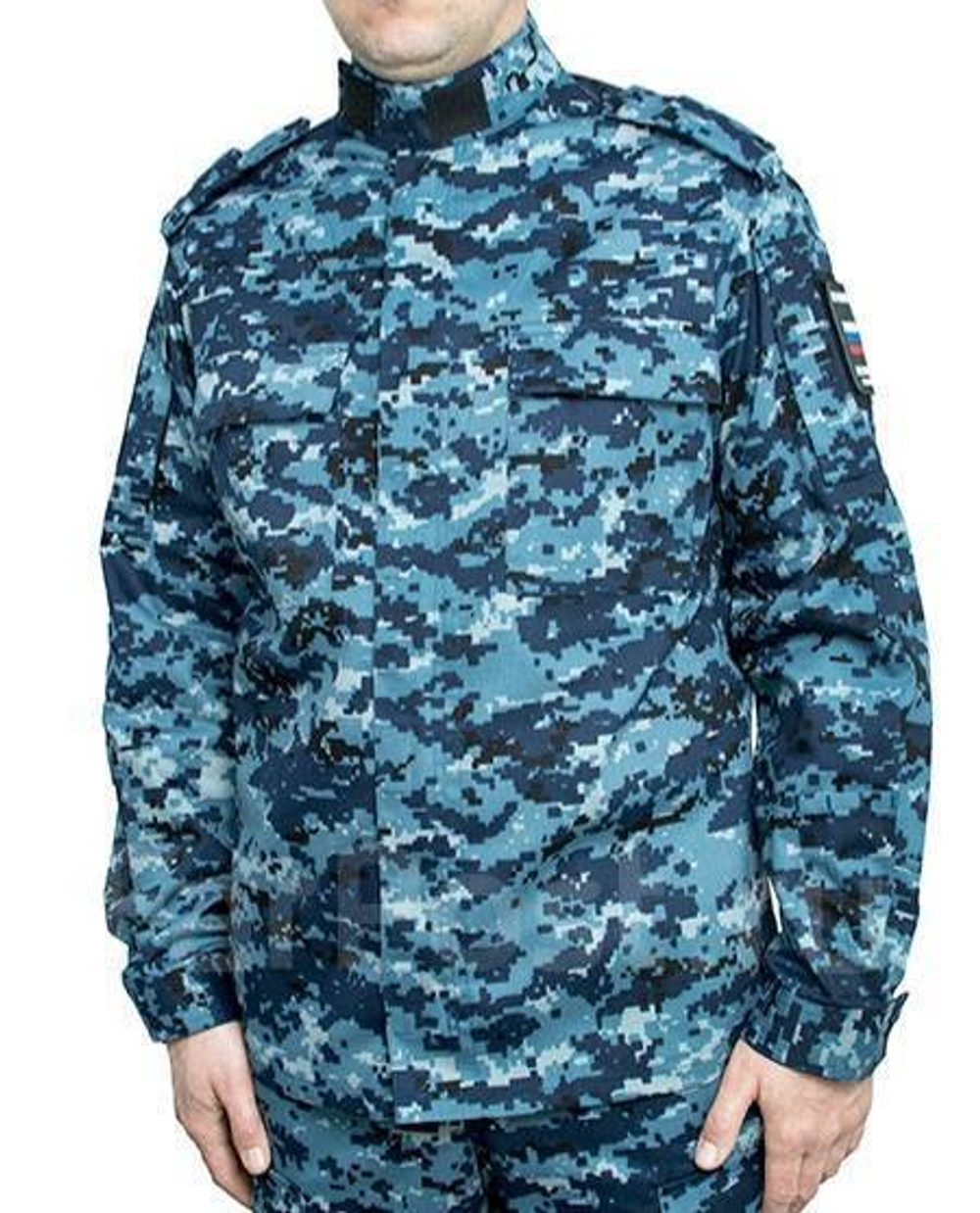 Смесовая ТВИЛ синий пиксель с грязным оттенком