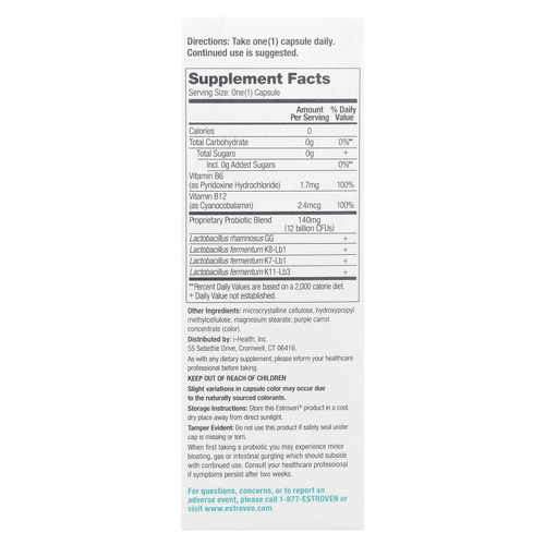 Estroven, Menopause Relief, смесь пробиотиков SlimBiotics® для контроля веса, 30 капсул