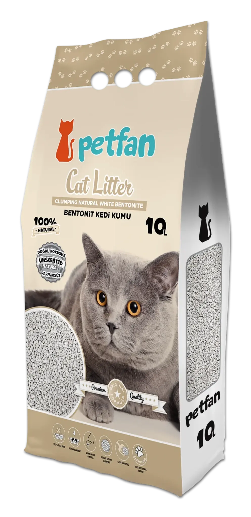 Бентонитовый наполнитель PetFan Natural без запаха