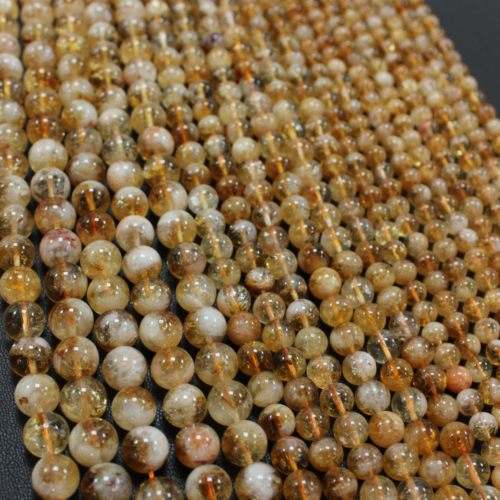 Цитрин А бусины 6,5мм 8мм 10мм