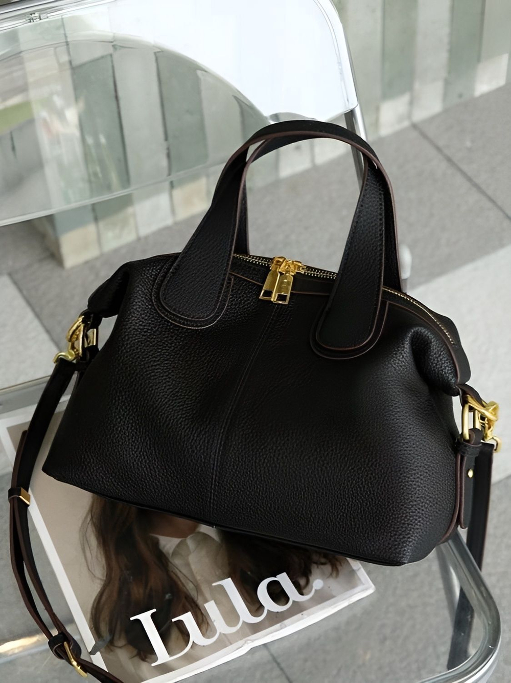 женская сумка на плечо из натуральной кожи