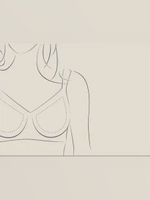 Бюстгальтер 70A с плотной чашкой без косточек для фиксации экзопротеза молочной железы Amoena, экрю/синий