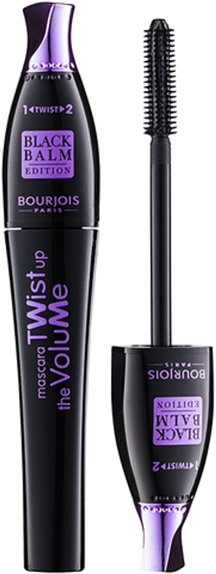 Bourjois Twist Up The Volume - Тушь для ресниц, увеличивающая объем с щеточкой 2 в 1 оттенок 22 Black Balm, 8 ml