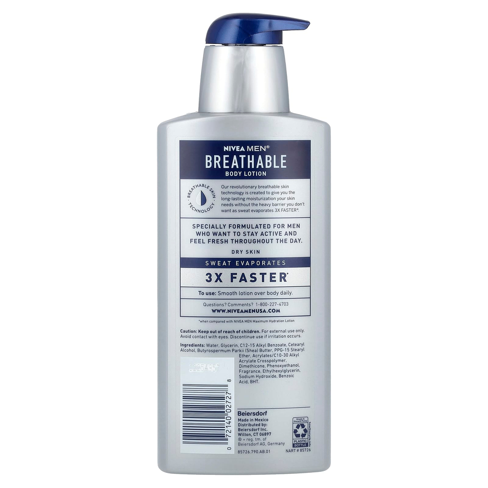 Nivea, Для мужчин, дышащий лосьон для тела, 400 мл (13,5 жидк. унц.)