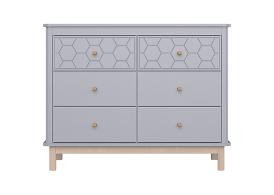 Комод Classic 6 ящиков с фрезеровкой "Мозаика" (серый)
