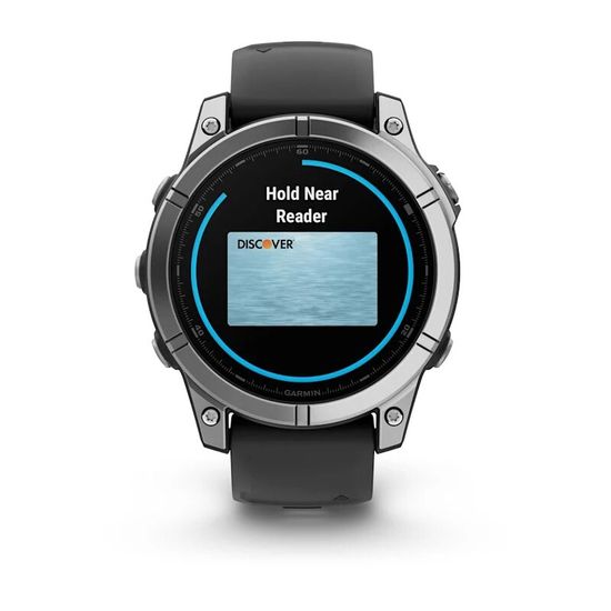Умные часы Garmin Fenix E, 47 мм, AMOLED, stainless steel with a black silicone band