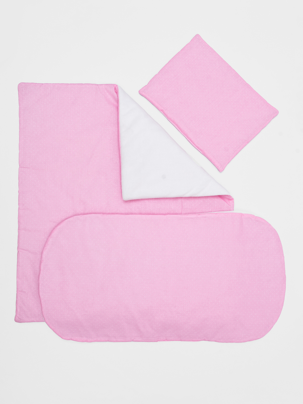 Комплект в коляску с флисом Розовый горох