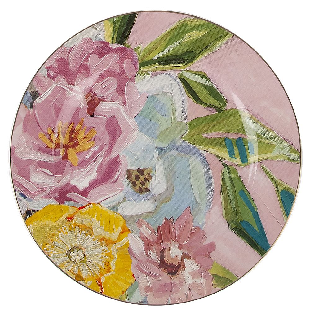 Набор тарелок 4 шт "Flowers" d=19см (фарфор) (подарочная упаковка)