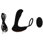 Массажер простаты с эрекционным кольцом с пультом ДУ Backyard Teaser (Цвет: черный)