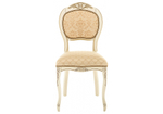 Стул деревянный Woodville Лауро без подлокотников патина золото, бежевый, ножки белые