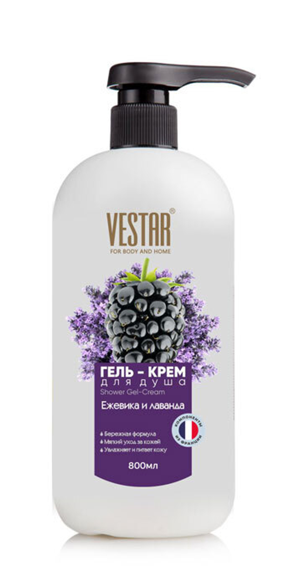 Гель-крем для душа Ежевика и Лаванда 0,8л