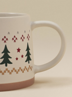 Кружка «Новый год.Ёлочки», 430 мл, фарфор, бежевая