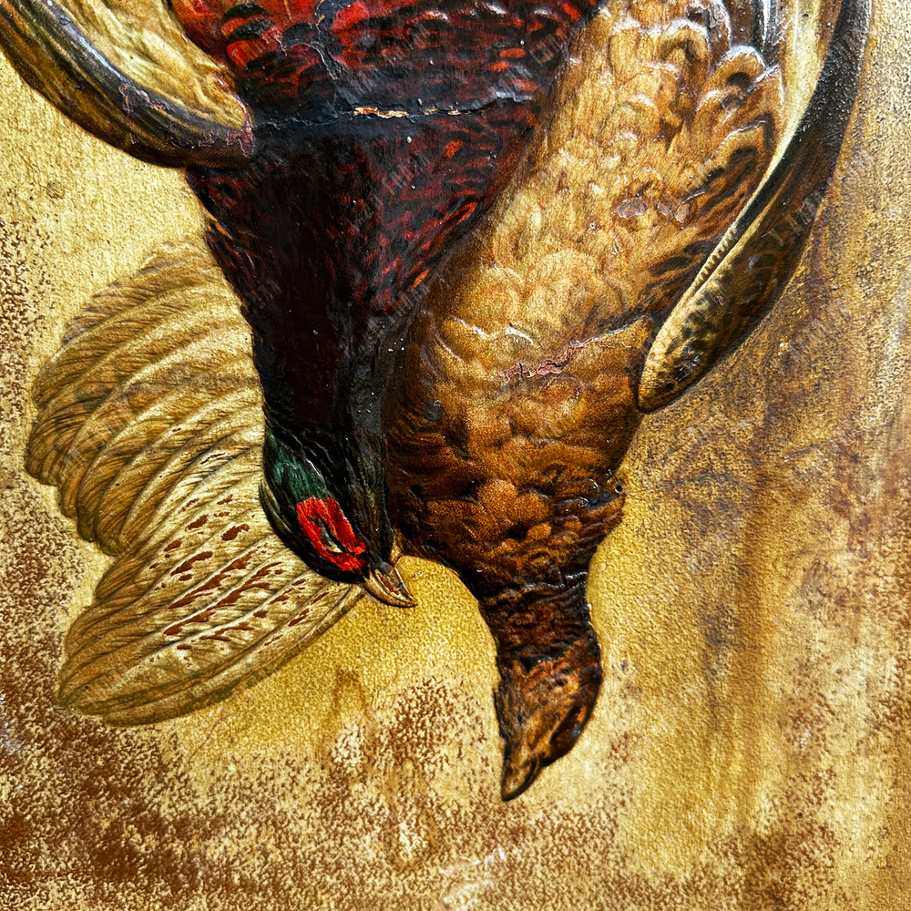 Н/х. Фазаны. Охотничьи трофеи. Копия с работы Магуайр Х. Фанера, печать. Ок. 1900 г.