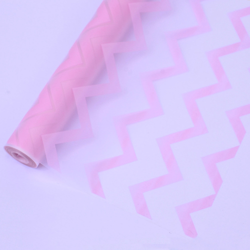 Пленка матовая с рисунком "Зигзаг" Нежно-розовая