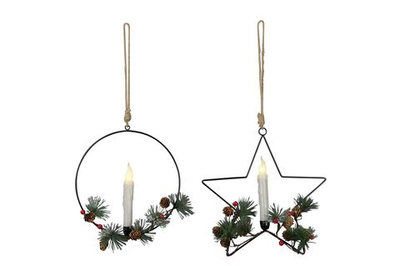 Декор подвесной светодиодный "Свеча" в ассортименте 25x26,5см/30x30см + 15см подвес