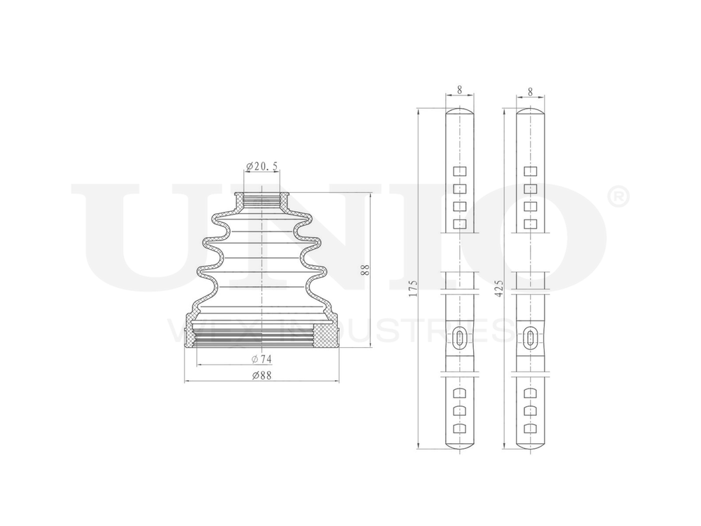 Пыльник ШРУСа (к-т) UNIO DUC-30110K