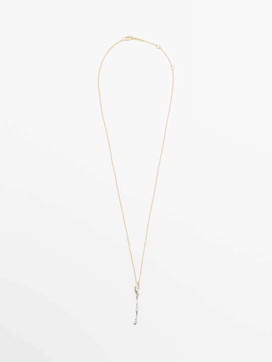 Massimo Dutti Подвеска со стразами, золотистый