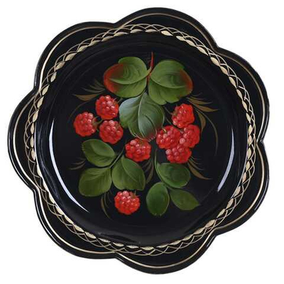Жостовский поднос декоративный, размер 18 см (A1), металлический