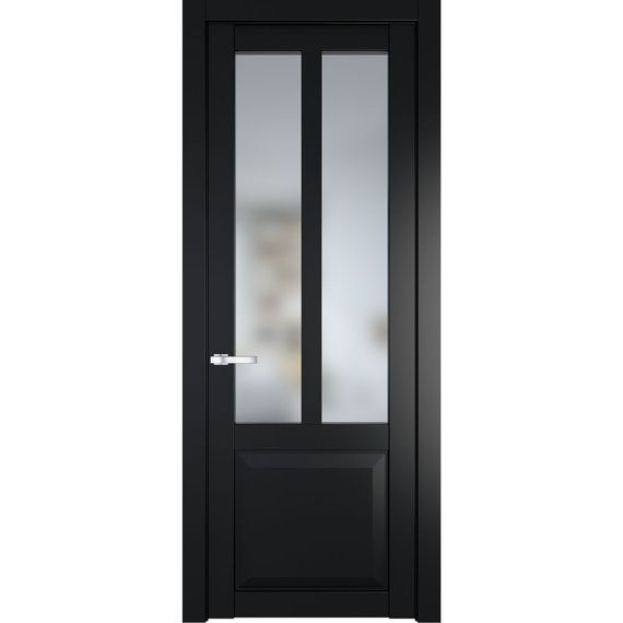 Межкомнатная дверь эмаль Profil Doors 1.8.2PD блэк остеклённая