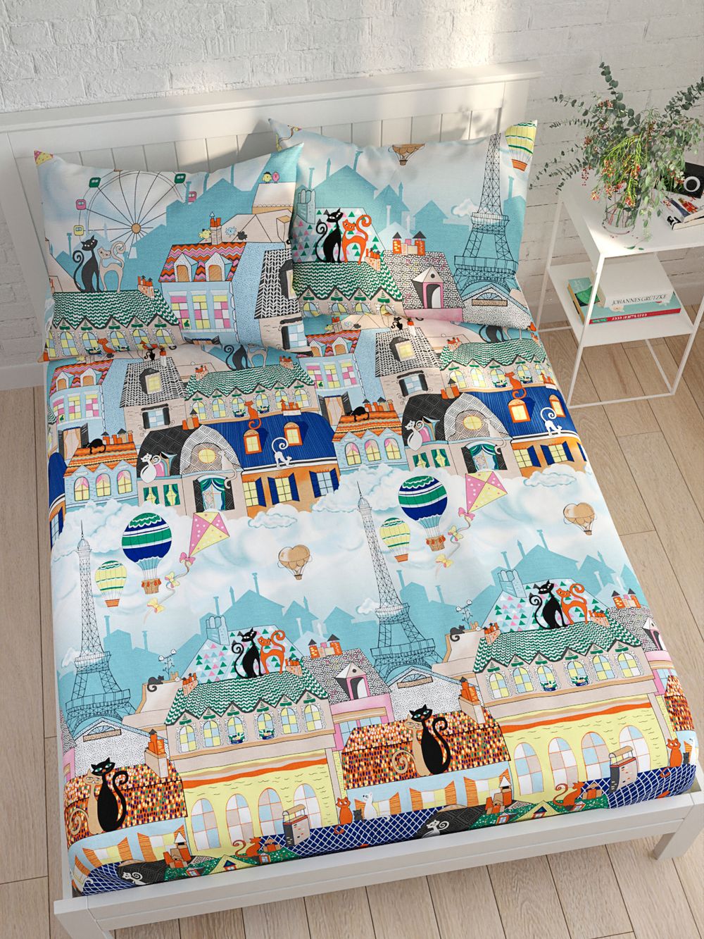 Простынь Сказка "Париж" 150х215 см, перкаль